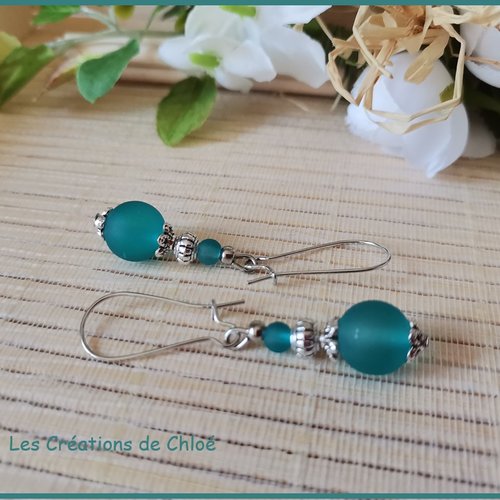 Kit de boucles d'oreilles turquoise et argent mat