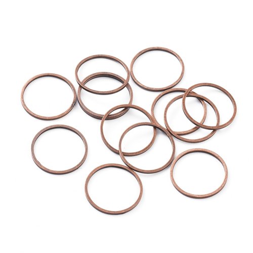 20 anneaux fermés connecteur 20 mm cuivre rouge