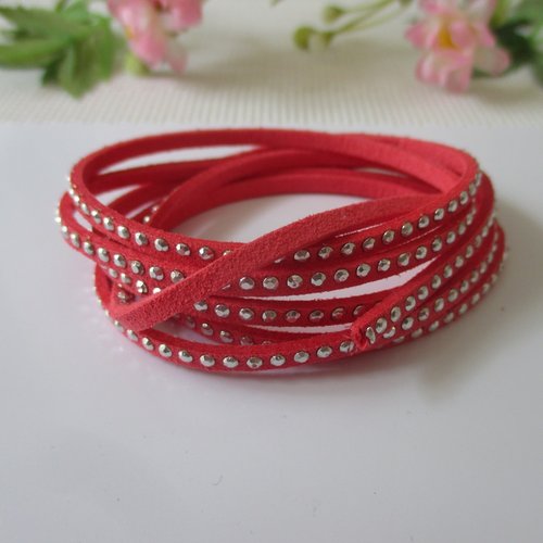 Suédine à clous aspect daim corail x 1 m