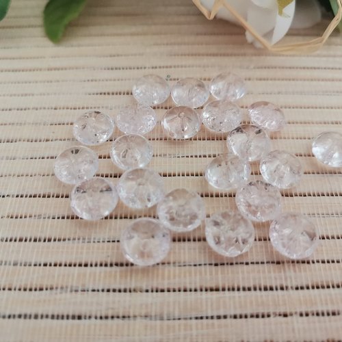 20 perles en verre rondelle 8 x 5 mm cristal rose