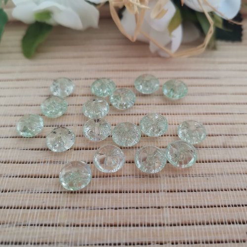 20 perles en verre rondelle 8 x 5 mm cristal vert