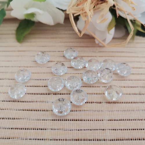 20 perles en verre rondelle 8 x 5 mm cristal bleu