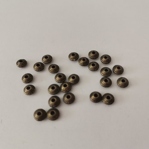 50 perles métal toupie 5 mm bronze