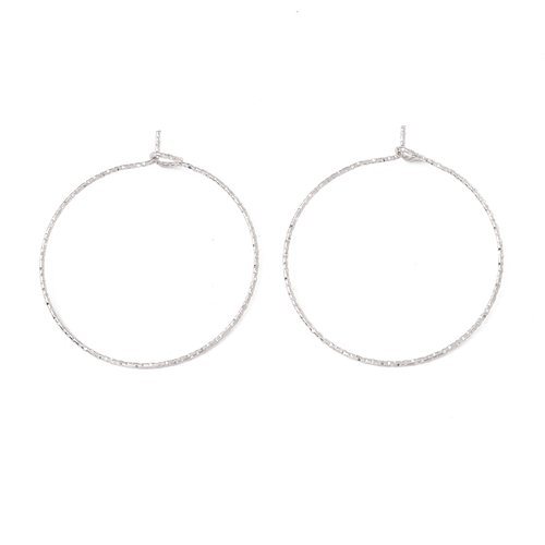 10 créoles acier inoxydable ciselée 30 mm