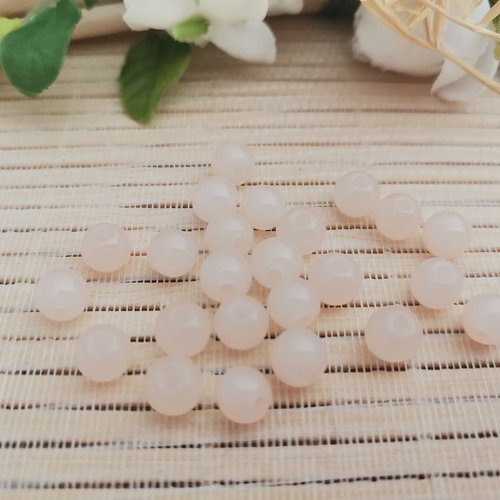 30 perles en verre 6 mm saumon clair