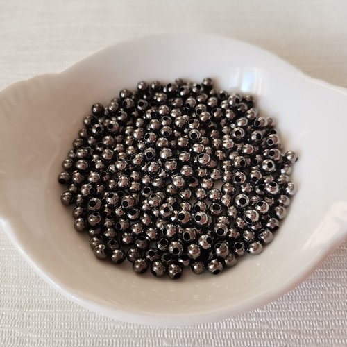 100 perles métal intercalaire 3 mm gunmétal
