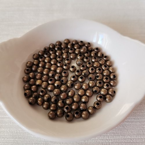 100 perles métal intercalaires 4 mm bronze