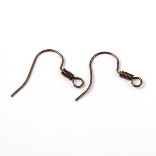 20 crochets d'oreilles 15 mm cuivre rouge