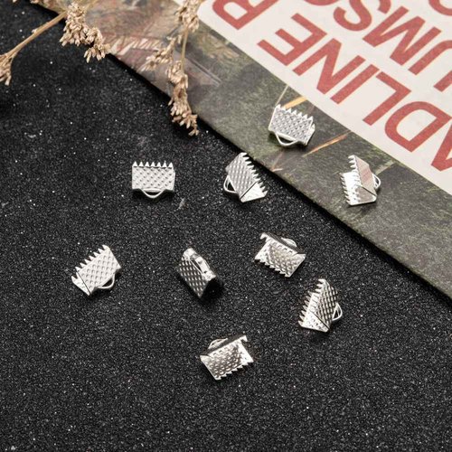50 fermoirs griffes 8 mm argent mat
