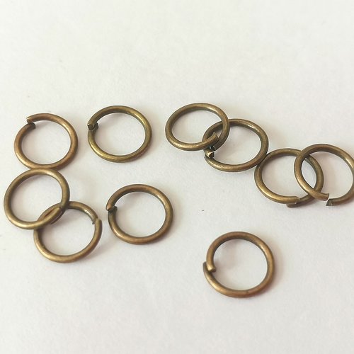 50 anneaux 6 mm bronze