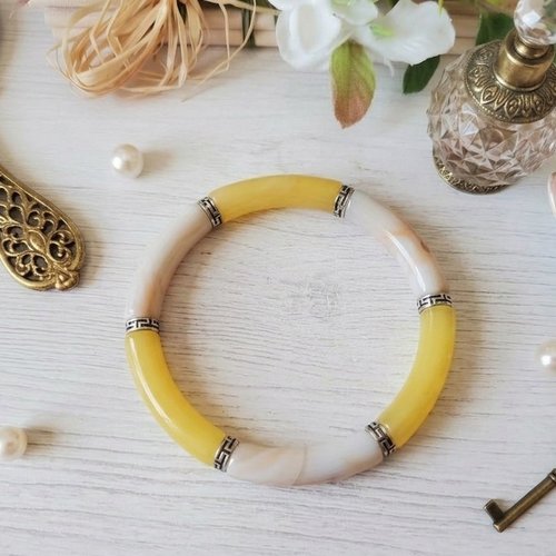 Kit bracelet fil élastique et perles incurvées