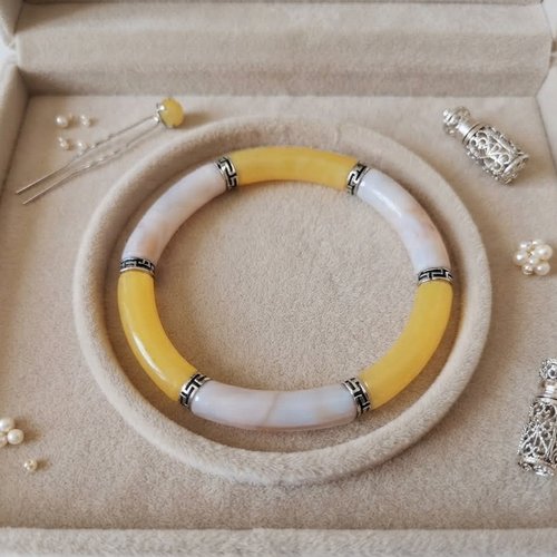 Kit bracelet fil élastique et perles incurvées
