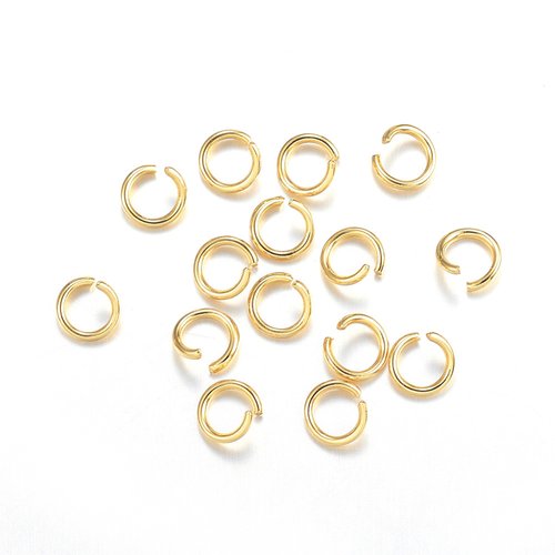 20 anneaux dorés 4 mm acier inoxydable