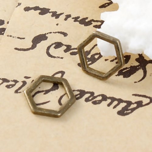 10 connecteurs octogonal 10 mm bronze