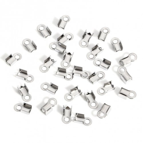50 embouts serre fil argent mat 8.5 x 3 mm