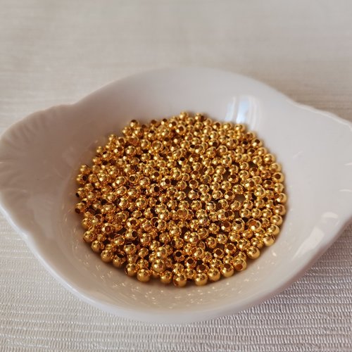100 perles métal intercalaire 3 mm dorée