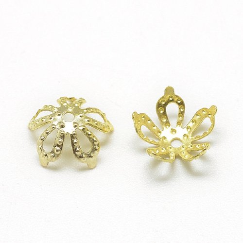 50 coupelles filigrane fleur dorées 8 mm