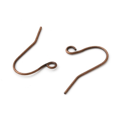 20 crochets d'oreilles 19 mm cuivre rouge