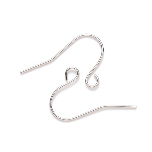 50 crochets d'oreilles 19 mm argentés