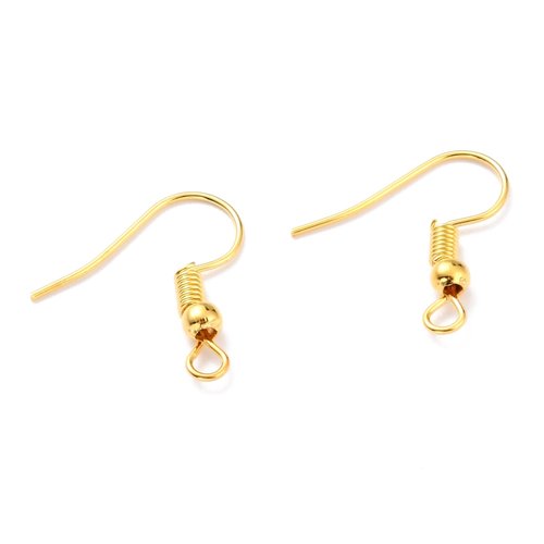 20 crochets d'oreilles 18 mm doré