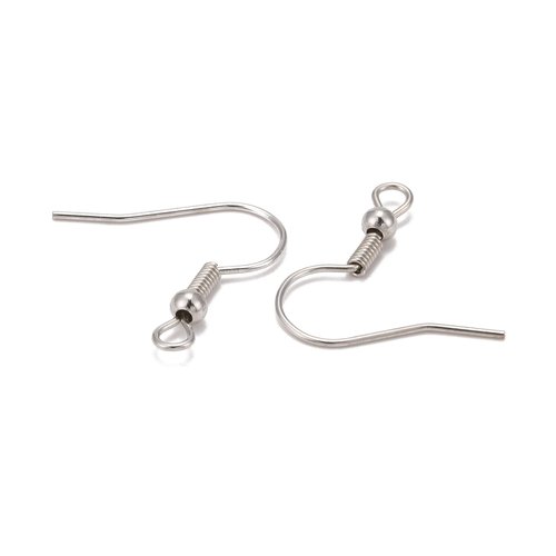 50 crochets d'oreilles18 mm argent mat