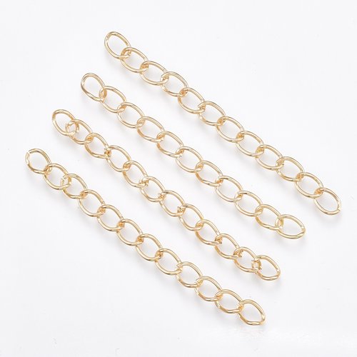 20 chaînettes d'extension 5 cm doré