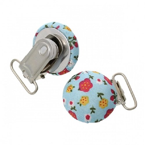 2 clips pince attache tétine tissus rond 3cm
