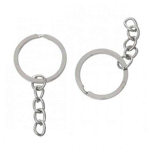 4 anneaux et chaînette pour porte clés