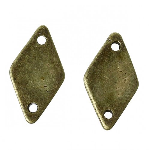 10 connecteurs losange 15 mm bronze