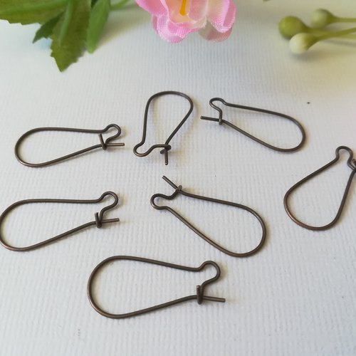 20 dormeuses 25 x 12 mm cuivre rouge