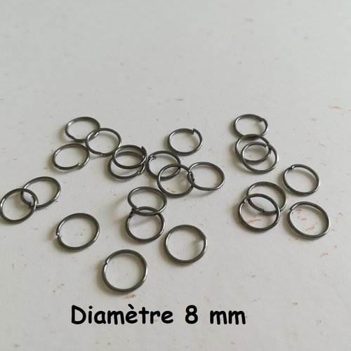 50 anneaux 8 mm gunmétal