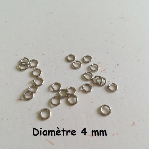 100 anneaux 4 mm argent mat