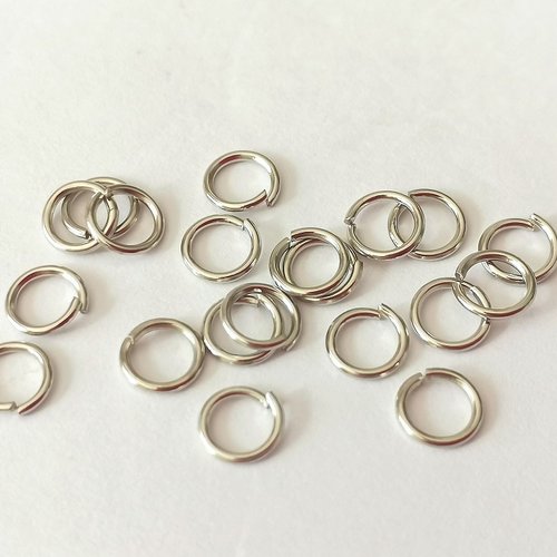 200 anneaux 5 mm argent mat