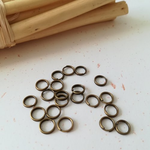 50 anneaux doubles 6 mm bronze