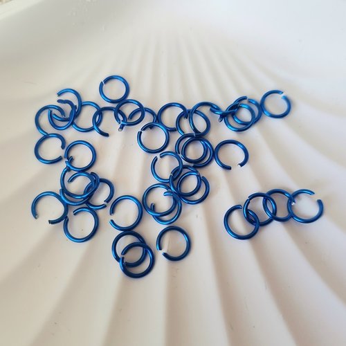 20 anneaux 6 mm jonction ouvert bleu dur