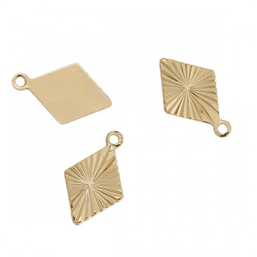 7 pendentifs losange dorés