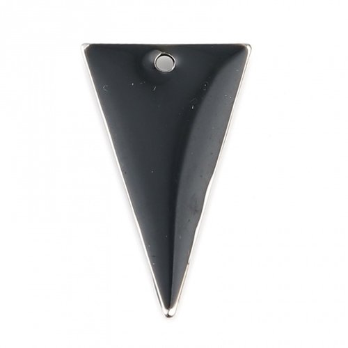 4 pendentifs sequin émail triangle 22 x 13 mm noir