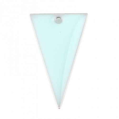 4 pendentifs sequin émail triangle 22 x 13 mm bleu vert