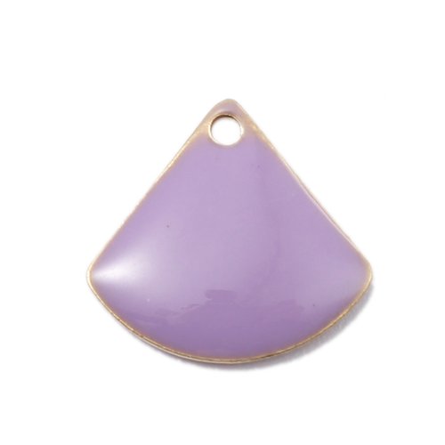 4 pendentifs sequin émail 12 x 10 mm lilas