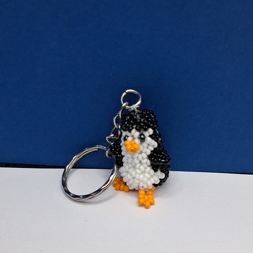 Porte-clés pingouin en perles