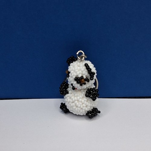 Porte-clés panda en perles