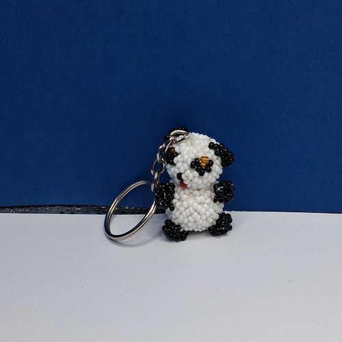 Porte-clés panda en perles