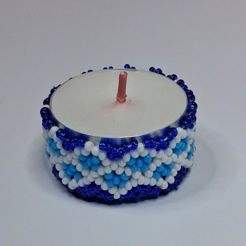 Cache bougie en perles