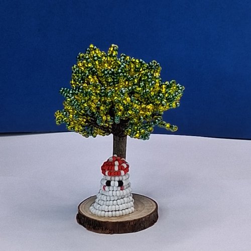 Halloween / fantôme sous un arbre d'automne en perles / pièce unique