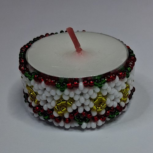 Cache bougie en perles