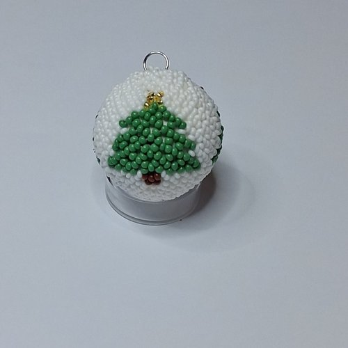 Boule sapin de noël de 4 cm en perles