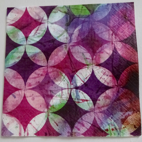 Serviette en papier mandala, rond ,violet  ,rose