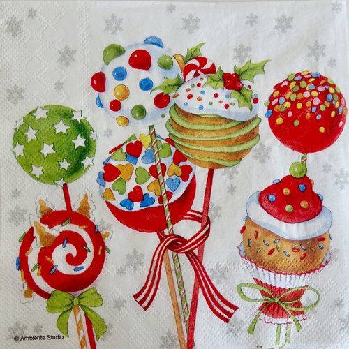 Serviette en papier pop cake multicolore