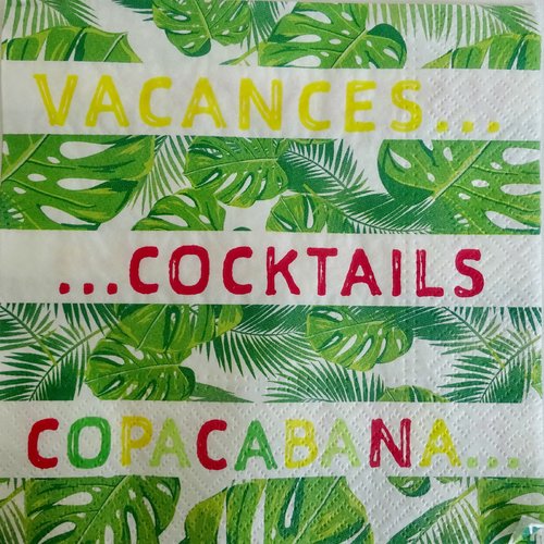 Serviette en papier cocktail,vacances,capacabana,tropical