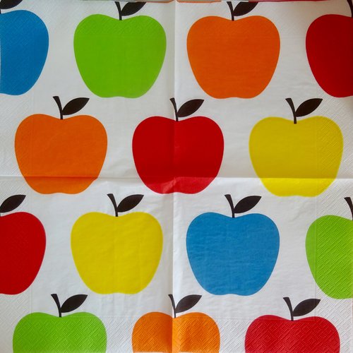 Serviette en papier pomme multicolore